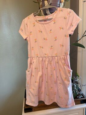 Cat & Jack girl’s Pink Rainbow Unicorn Pocket Dress size 6X